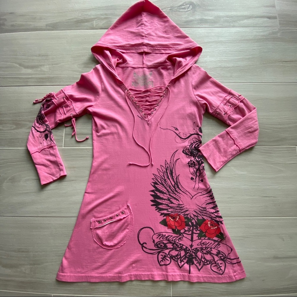 Hooded KAMIKAL A-LINE DRESS - S